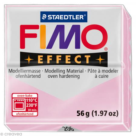 Pâte Fimo Effect Rose Quartz pailleté transluscide 206 - 56 gr