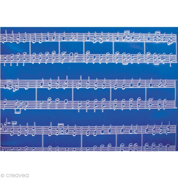 Plaques texture Fimo - Musique et Calligraphie - 17,5 x 12,5 cm - Photo n°3