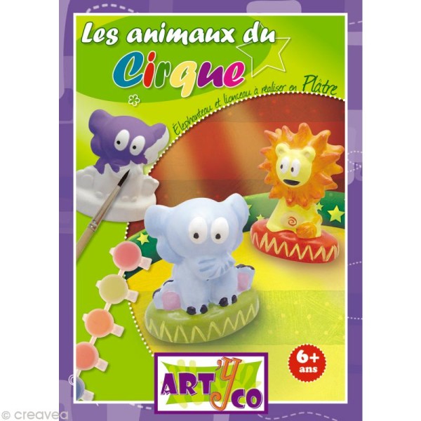 Moulage en plâtre animaux du cirque  - Kit complet - Photo n°1