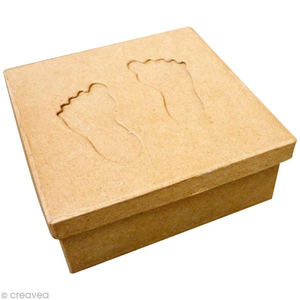 Boîte carrée avec passe-partout Pieds en carton - Photo n°1