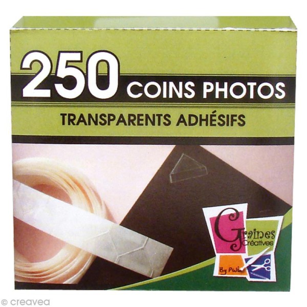 Coin photo adhésif transparent x 250 - Photo n°1