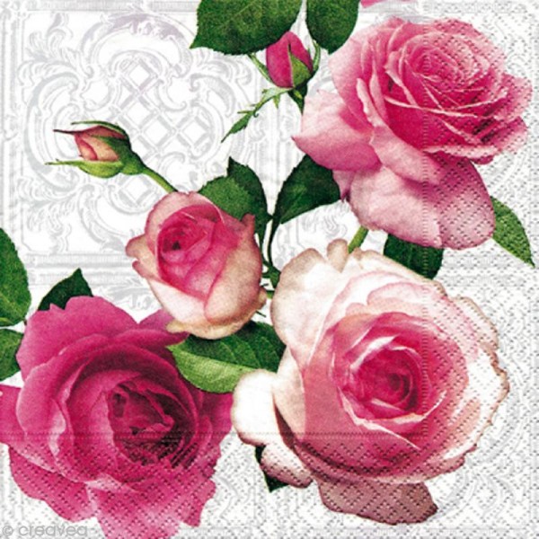 Serviette en papier Fleur - Rose Blossom - Photo n°1