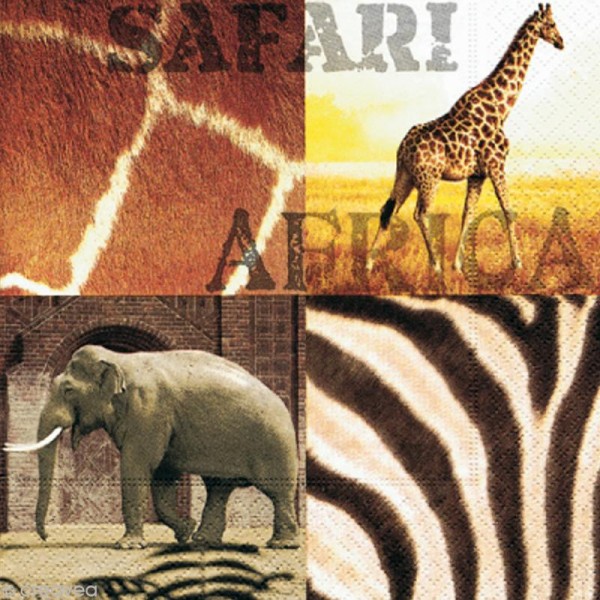 Serviette en papier Culture - Safari Africain - Photo n°1