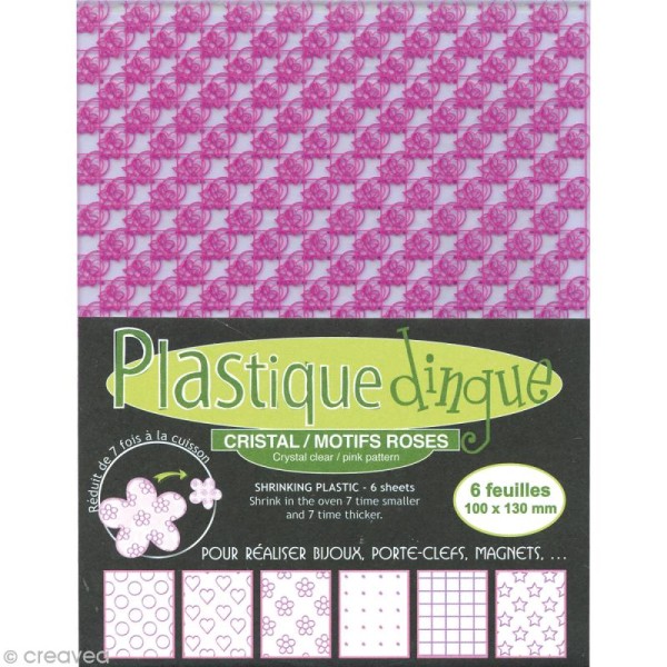 Plastique dingue à motifs - Rose x 6 - Photo n°1