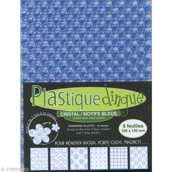 Plastique dingue à motifs - Bleu x 6 - Photo n°1