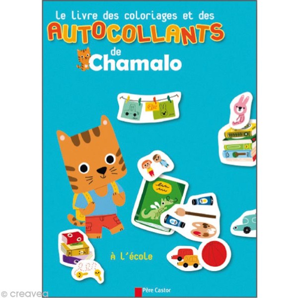 Livre coloriages et autocollants Chamalo - A l'école - Photo n°1