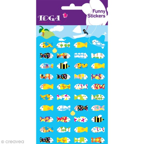 Funny stickers - epoxy - Poisson x 40 - Photo n°2