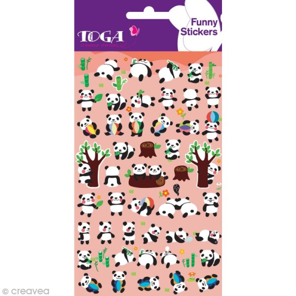 Funny stickers - epoxy - Bébé Panda x 51 - Photo n°2