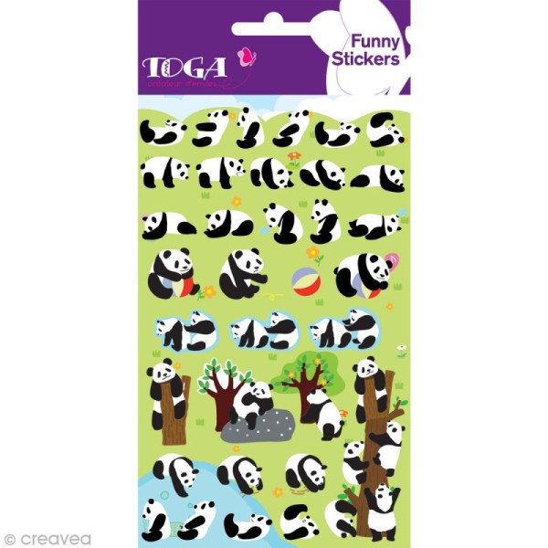 Funny stickers - epoxy - Maman Panda x 38 - Photo n°2
