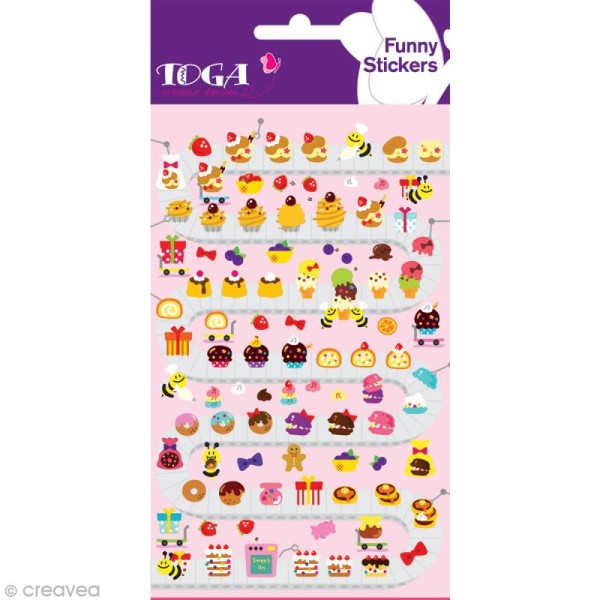 Funny stickers - epoxy - Cupcakes x 102 - Photo n°1
