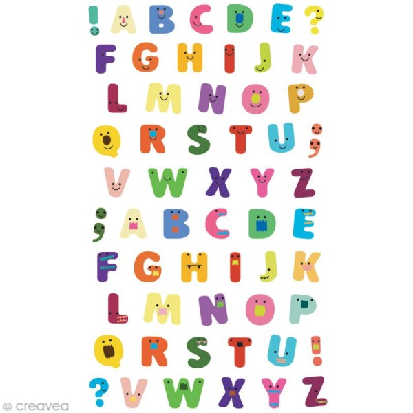 Funny stickers - jelly - Jelly alphabet x 58 - Photo n°1