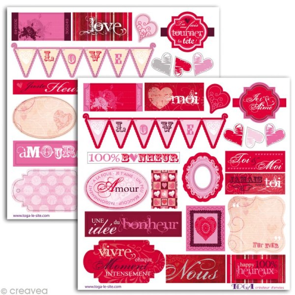 Stickers scrapbooking - Amour toujours - Toga x 39 - Photo n°2
