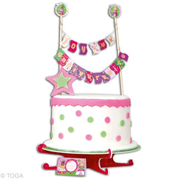 Kit décoration gâteau anniversaire Princesse - Photo n°2