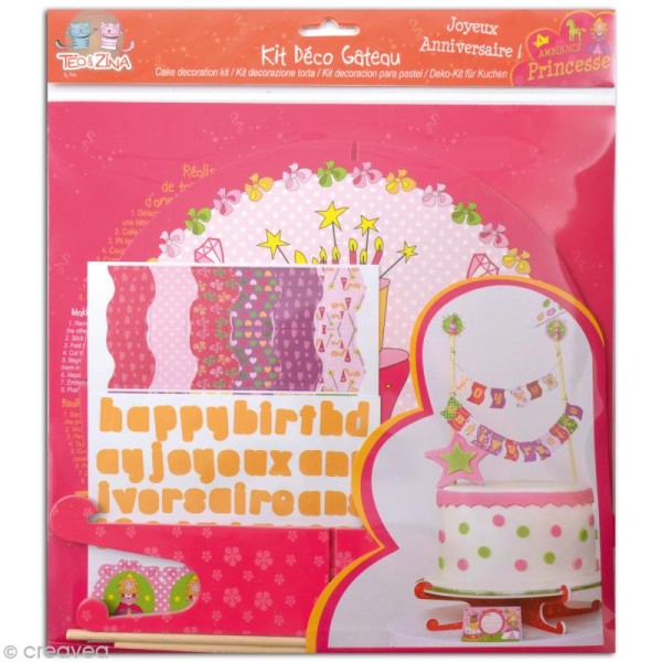 Kit décoration gâteau anniversaire Princesse - Photo n°1