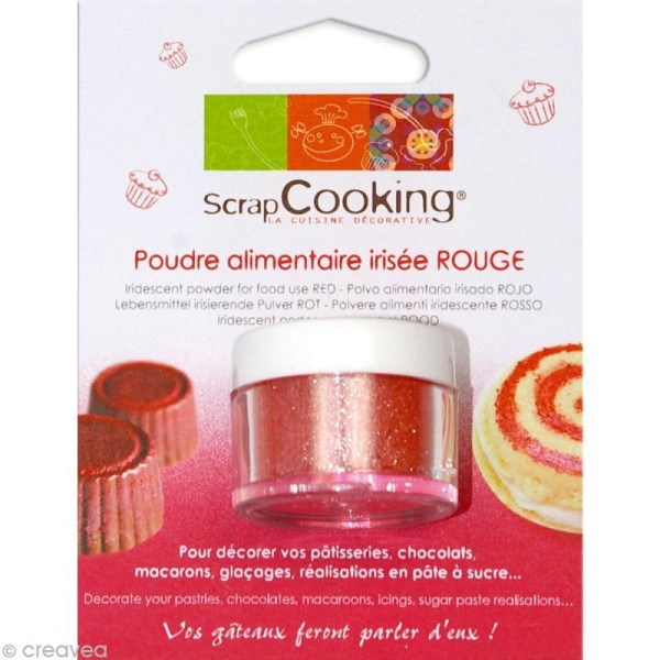 Poudre alimentaire irisée rouge - 5 g - Photo n°1
