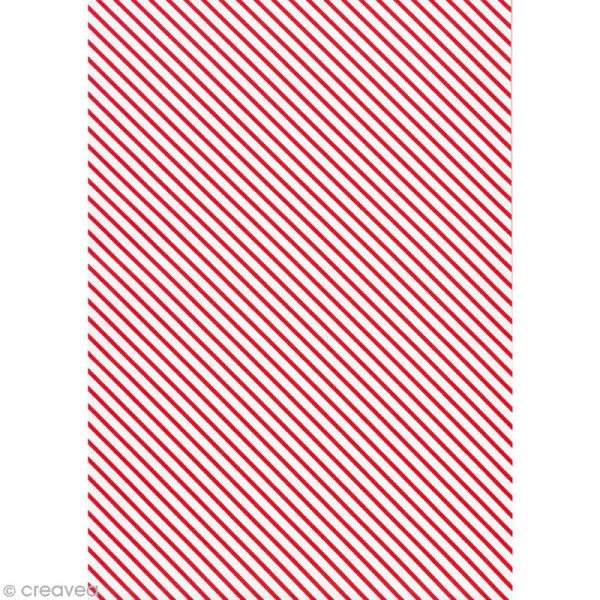 Daily like Diagonales rouge - Tissu adhésif A4 - Photo n°1