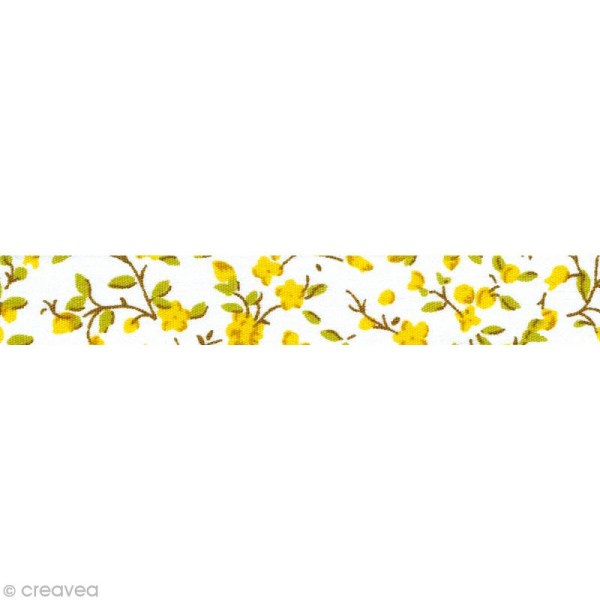 Masking Tape tissu - Fleurs jaune et vert - Daily Like 5 m - Photo n°1