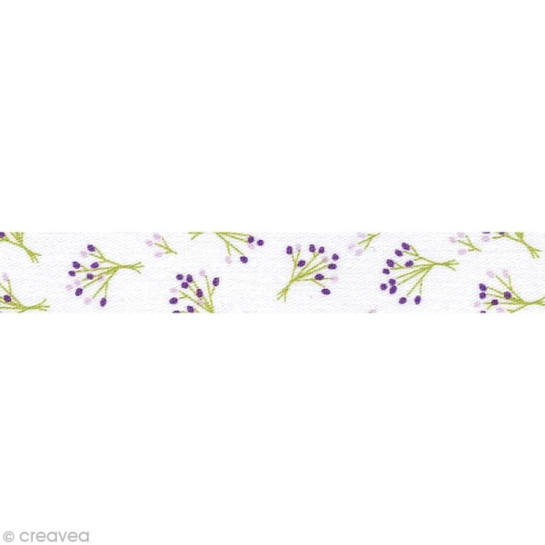 Masking Tape tissu - Bouquets violettes - Daily Like 5 m - Photo n°1