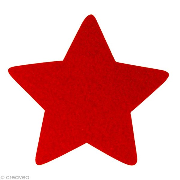 Grande étoile en feutrine 10 cm Rouge x 4 - Photo n°1