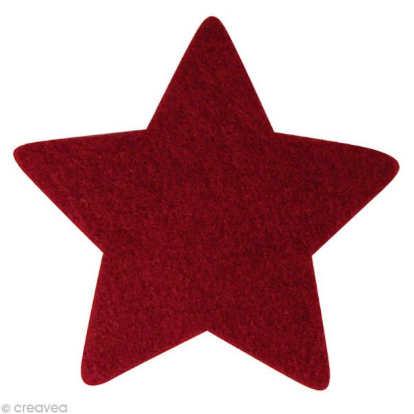 Grande étoile en feutrine 10 cm Rouge foncé x 4 - Photo n°1