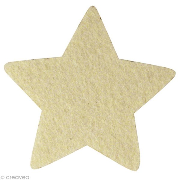 Grande étoile en feutrine 10 cm Blanc crème x 4 - Photo n°1