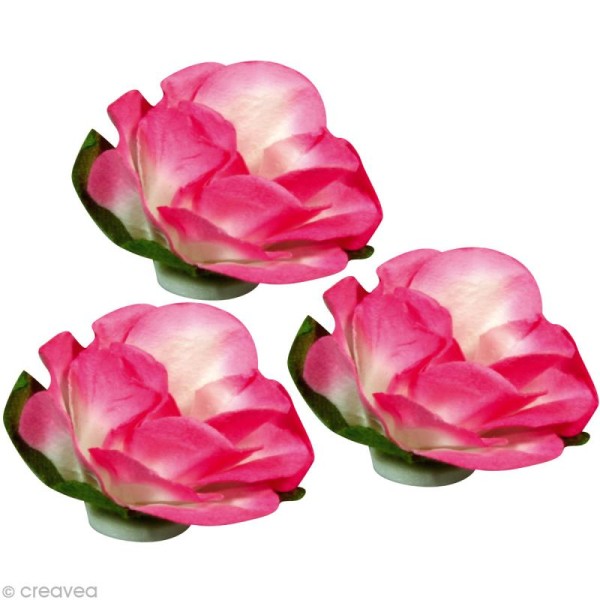 Rose en papier 25 mm - Rose oeillet x 8 - Photo n°2