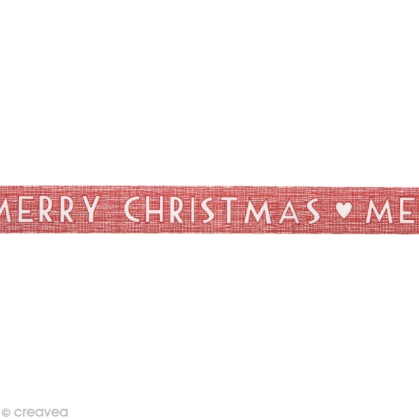 Washi Tape Noël Ecritures Merry Christmas coeur 15 mm x 15 m - Photo n°1
