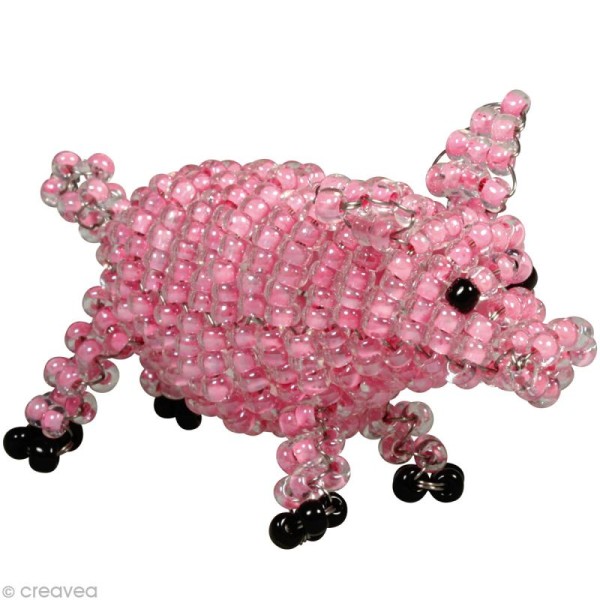 Kit animal 3D en perles - Rudi le cochon - Photo n°2