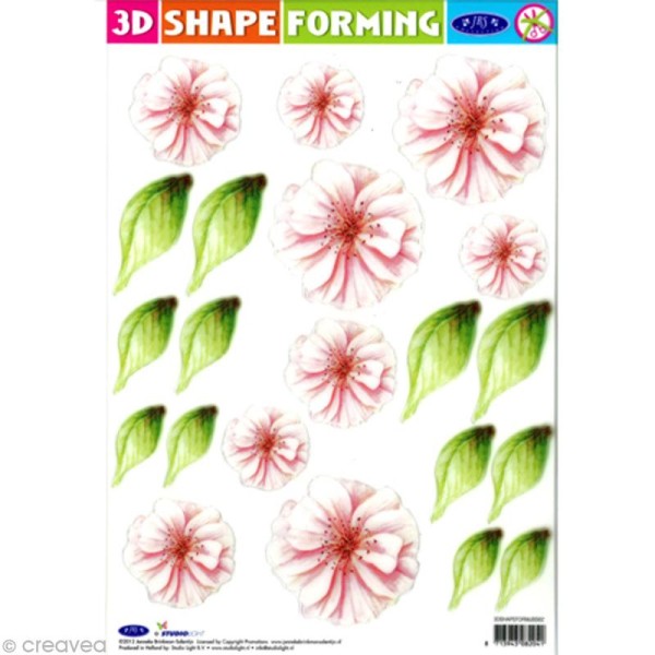 Shape forming 3D - Fleur - Fleurs blanches et roses - Photo n°1