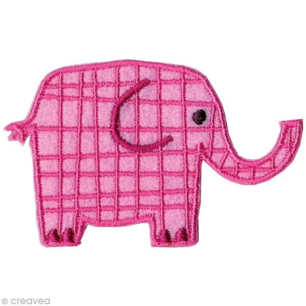 Patch thermocollant Alice - Eléphant rose - Photo n°1