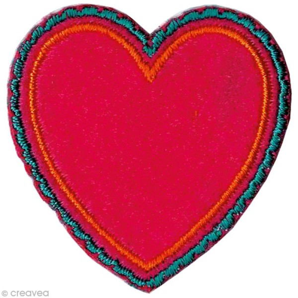 Patch thermocollant Lucy - Coeur fuschia - Photo n°1