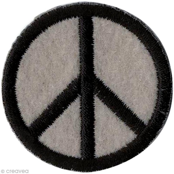 Patch thermocollant Street - Peace & love argent - Photo n°1