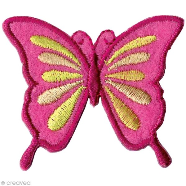 Patch thermocollant Nature - Papillon rose - Photo n°1