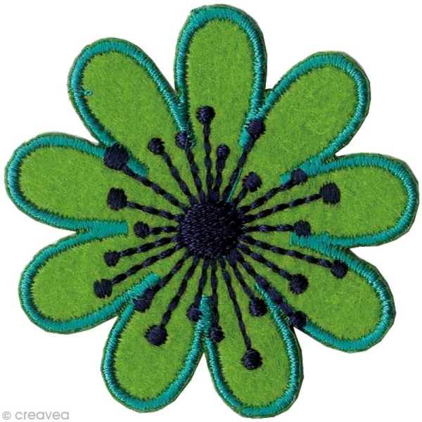 Patch thermocollant Flowers - Fleur verte - Photo n°1