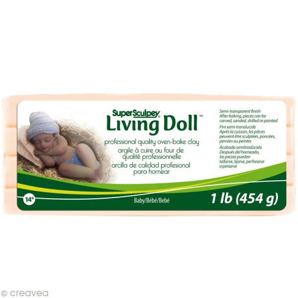 Super Sculpey - Living doll Beige bébé - 454 gr - Photo n°1