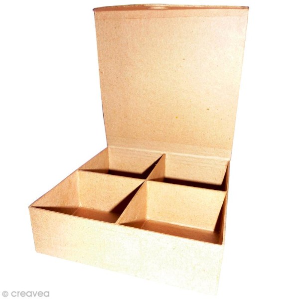 Boîte 4 casiers en papier mâché - 20,5 cm - Photo n°1