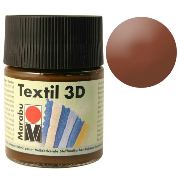 Peinture pour tissu Textil 3D marron 50 ml - Photo n°1