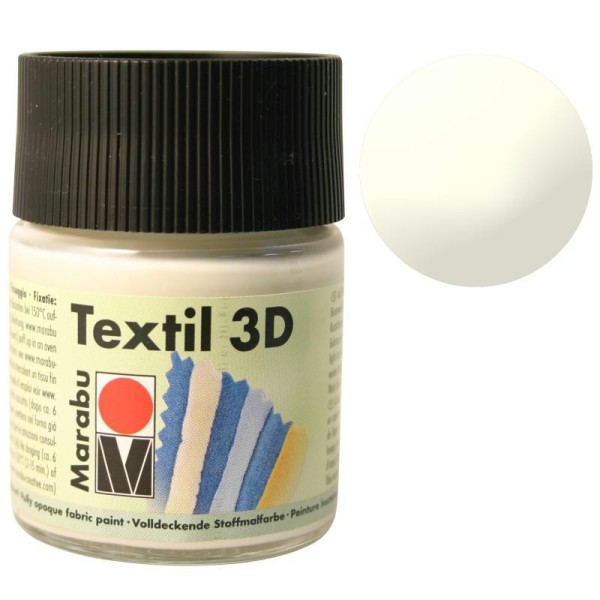 Peinture pour tissu Textil 3D jaune phosphorescent 50 ml - Photo n°1