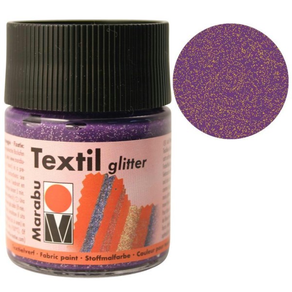 Peinture pour tissu Textil Glitter améthyste 50 ml - Photo n°1