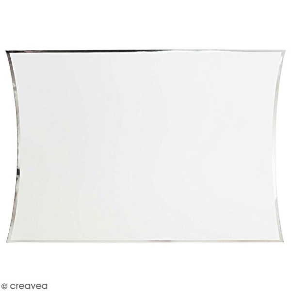 Grande boîte cadeau Blanc bords argentés - 28 x 32 cm - Photo n°1