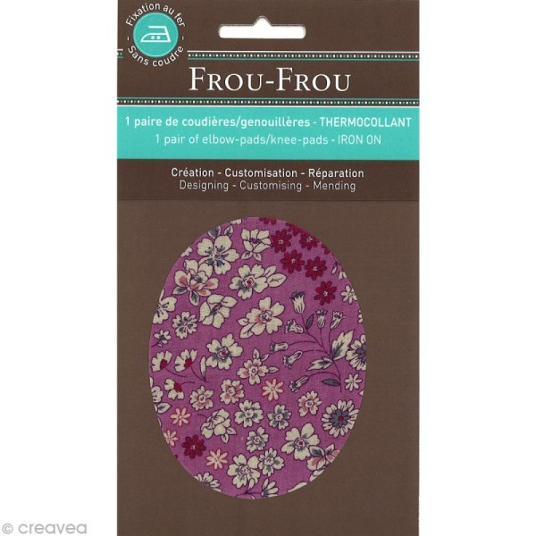 Coude thermocollant - Frou-frou n°01 - 9,5 x 7,5 cm - 1 paire - Photo n°1