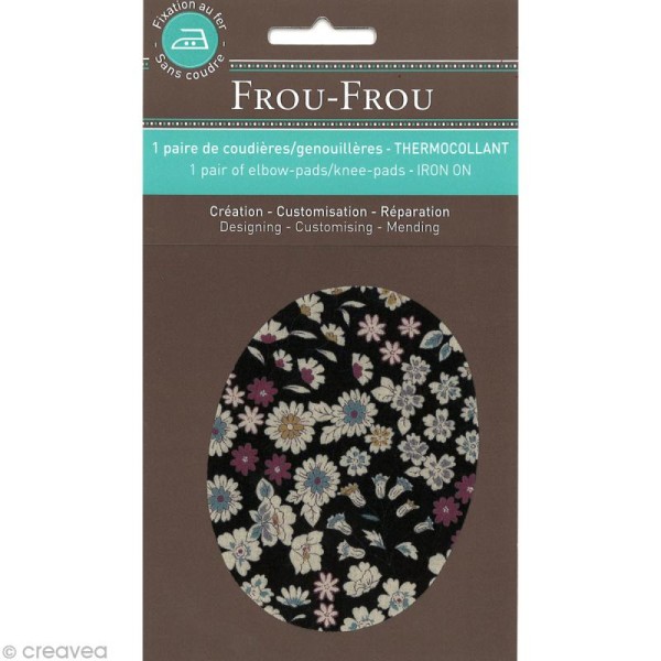Coude thermocollant - Frou-frou n°09 - 9,5 x 7,5 cm - 1 paire - Photo n°1