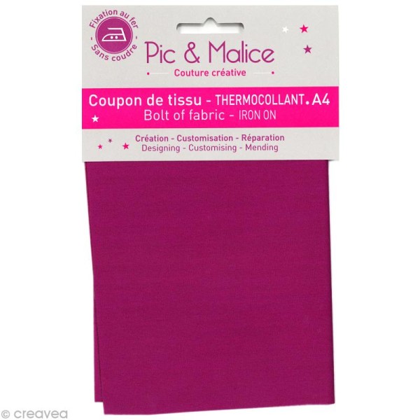 Tissu thermocollant - Uni Violet prune - A4 - Photo n°1