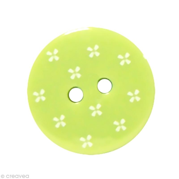 Bouton Fantaisie 1,8 cm - Vert clair Mini fleur - Photo n°1
