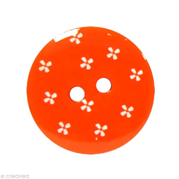 Bouton Fantaisie 1,8 cm - Orange Mini fleur - Photo n°1