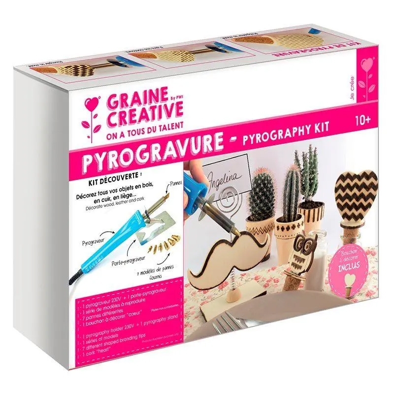 Kit pyrograveur bois Graine Créative - 10 pcs - Pyrograveur débutant -  Creavea
