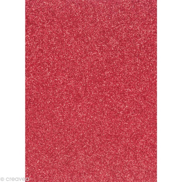 Papier pailleté Rouge Scrapbooking - 20 x 29,5 cm - Photo n°1