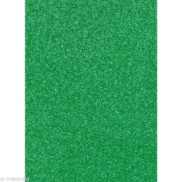 Papier pailleté Vert pré Scrapbooking - 20 x 29,5 cm - Photo n°1
