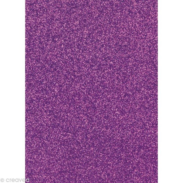 Papier pailleté Violet Scrapbooking - 20 x 29,5 cm - Photo n°1