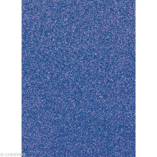 Papier pailleté Bleu foncé Scrapbooking - 20 x 29,5 cm - Photo n°1